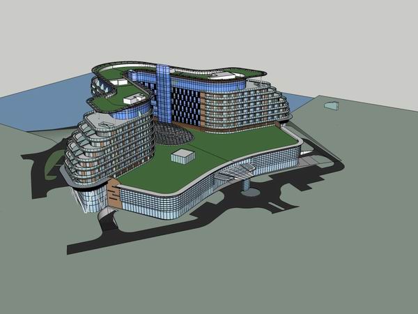 Sketchup酒店模型|高层酒店，现代风格