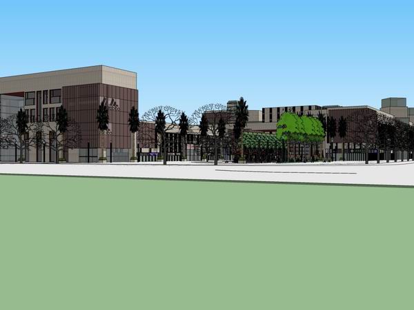 Sketchup商业模型|多层商业街，步行街，现代风格