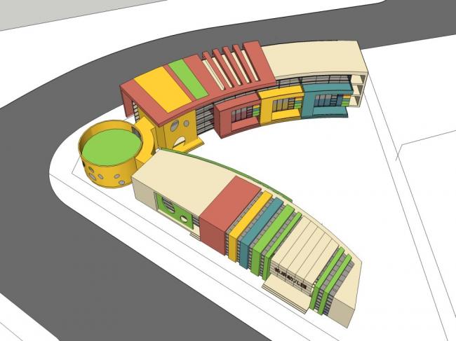 Sketchup学校模型|多层学校长乐幼儿园，校园教育建筑，现代风格