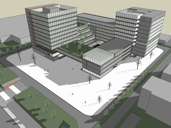 Sketchup办公模型|高层办公楼，现代风格