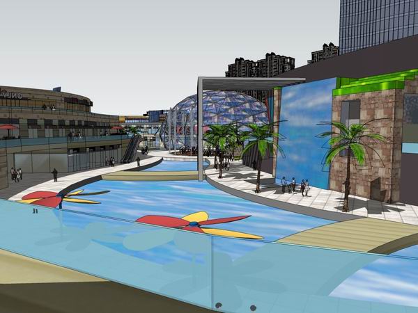 Sketchup综合体模型|多高层综合体，办公楼，住宅，商业，现代风格