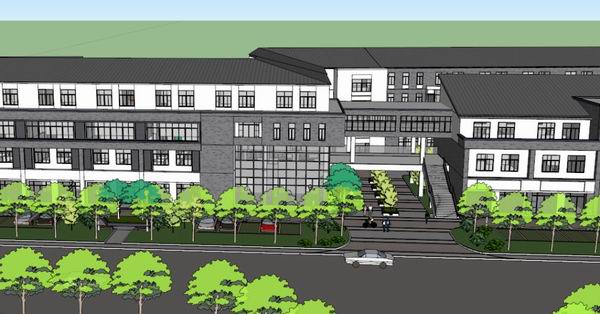 Sketchup商业模型|多层购物休闲中心，商业，现代中式