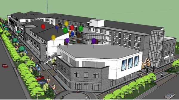 Sketchup商业模型|多层购物休闲中心，商业，现代中式