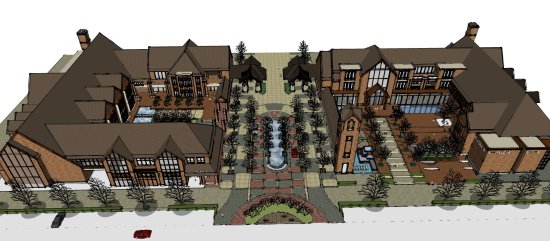 Sketchup商业模型|多层商业街部分，古典风格