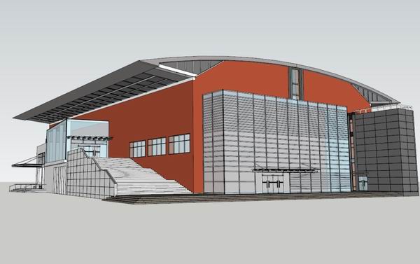 Sketchup体育馆模型|多层体育馆，现代风格