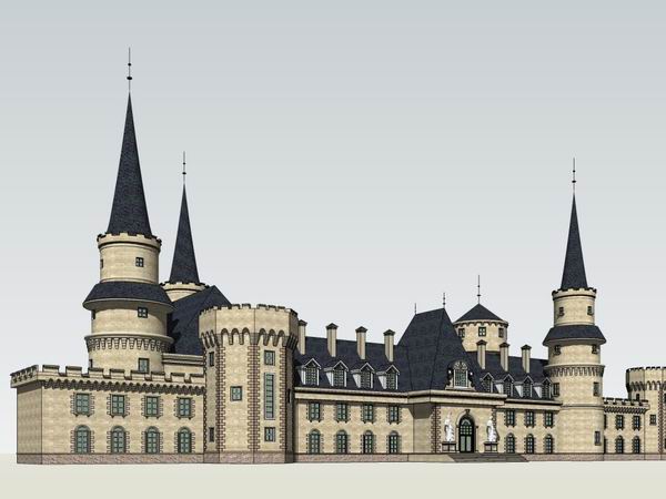 Sketchup商业模型|多层酒庄，商业，古典风格