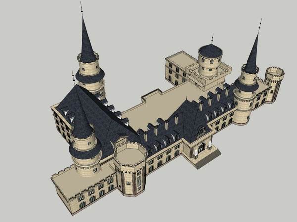 Sketchup商业模型|多层酒庄，商业，古典风格
