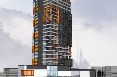 Sketchup办公模型|高层写字楼，底层商业，现代风格-BIM建筑网