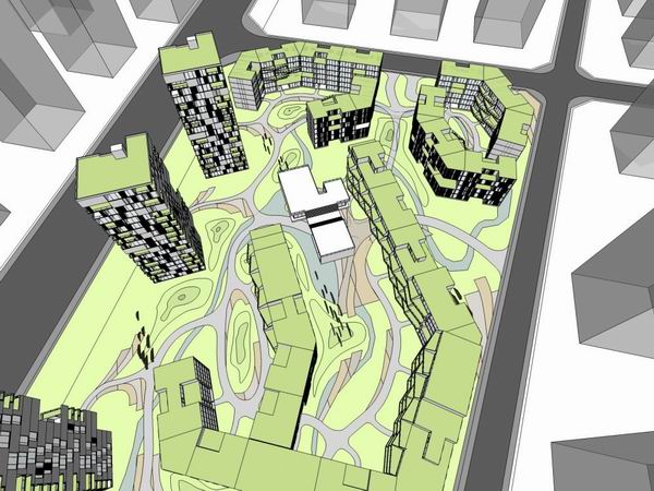 Sketchup综合体模型|多层高层综合体，办公楼，酒店，商业，现代风格