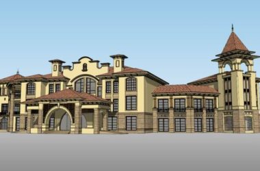 Sketchup住宅模型|多层小区会所，住宅，西班牙古典风格-BIM建筑网