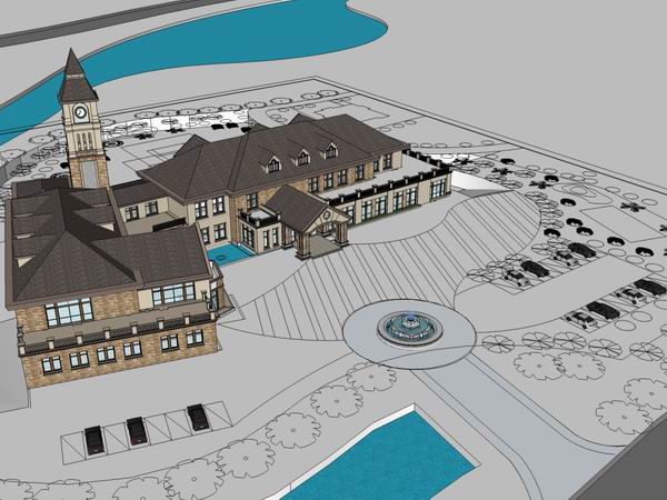 Sketchup商业模型|多层商业会所，古典风格