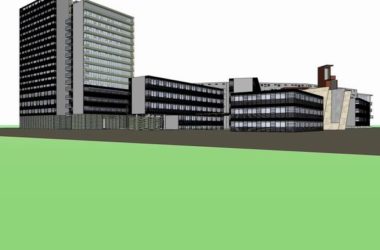 Sketchup学校模型|多高层大学校区学校，校园教育建筑，现代风格-BIM建筑网