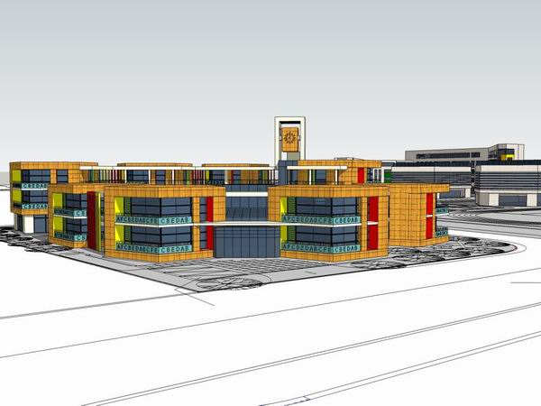 Sketchup学校模型|多层中学学校，校园教育建筑，现代风格