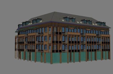 Sketchup学校模型|多层学生公寓，学校校园教育建筑，古典风格-BIM建筑网