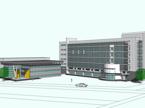 Sketchup办公模型|高层办公楼，现代风格