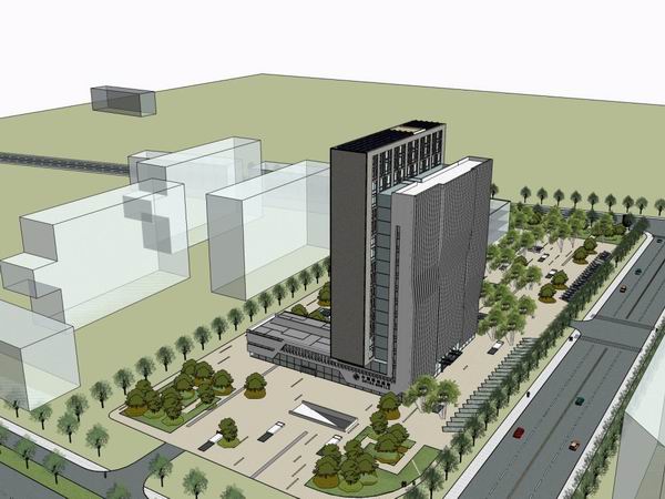 Sketchup办公模型|高层办公楼，现代风格