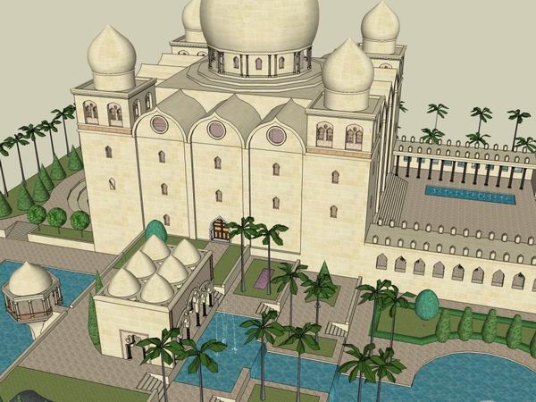 Sketchup古建筑模型|多层古堡，古典风格，古建