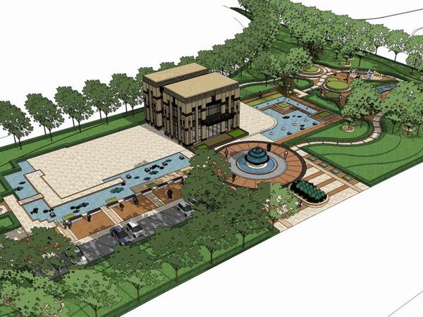 Sketchup住宅模型|多层售楼处，住宅，现代风格