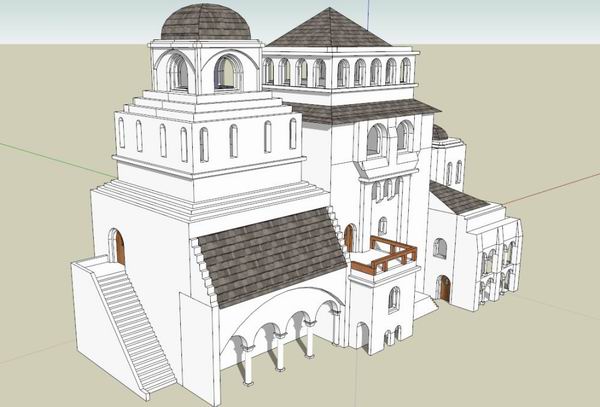 Sketchup住宅模型|多层住宅活动中心，古典风格