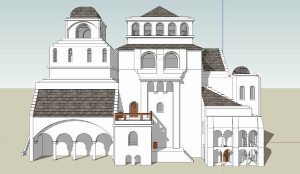 Sketchup住宅模型|多层住宅活动中心，古典风格