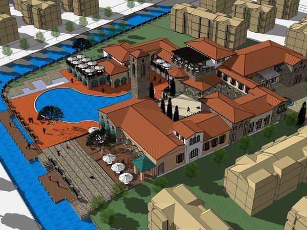 Sketchup商业模型|多层娱乐会所，商业，西班牙古典风格