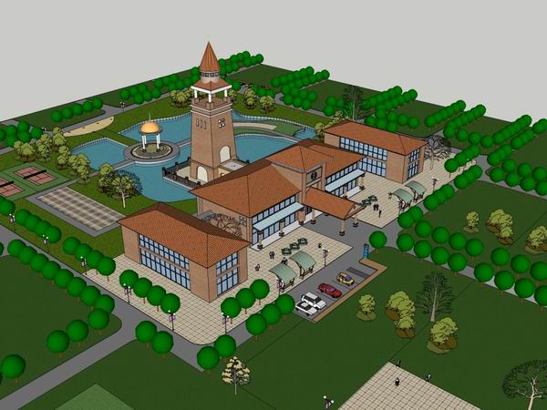 Sketchup商业模型|多层娱乐会所，商业，古典风格