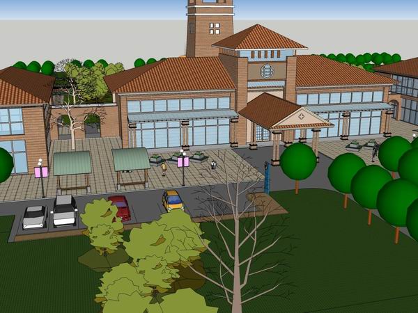 Sketchup商业模型|多层娱乐会所，商业，古典风格