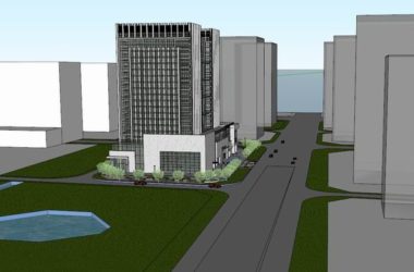 Sketchup办公模型|高层办公楼，现代风格-BIM建筑网