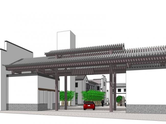 Sketchup商业模型|多层会所，中式风格