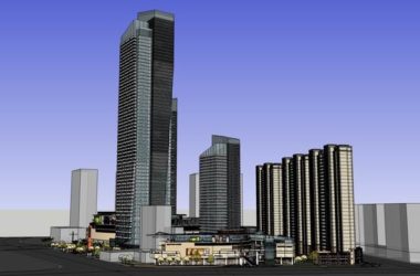 Sketchup综合体模型|超高层办公楼，住宅，商业，综合体，现代风格-BIM建筑网