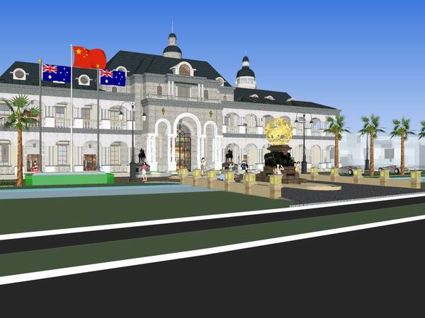 Sketchup酒店模型|多层澳洲酒店，古典风格