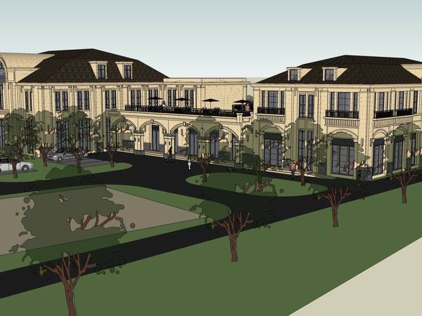 Sketchup住宅模型|多层会所，法式古典风格