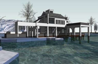 Sketchup景观模型|多层徽派景观会所，中式风格-BIM建筑网