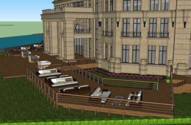 Sketchup酒店模型|多层度假村酒店，古典风格，会所-BIM建筑网