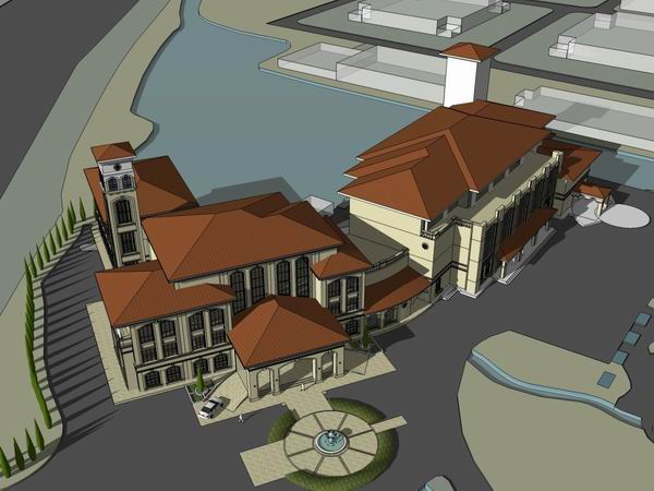 Sketchup商业模型|多层会所，商业，古典风格