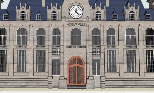 Sketchup酒店模型|多层酒店，欧式古典风格