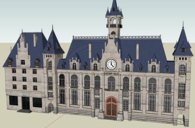 Sketchup酒店模型|多层酒店，欧式古典风格-BIM建筑网