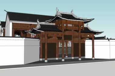 Sketchup古建筑模型|多层宗祠，中式风格，古建-BIM建筑网