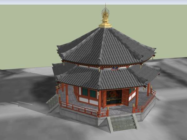 Sketchup古建筑模型|多层古塔，中式风格，古建