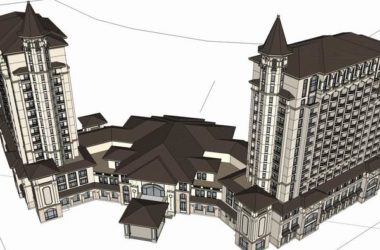 Sketchup酒店模型|高层酒店，欧式古典风格-BIM建筑网