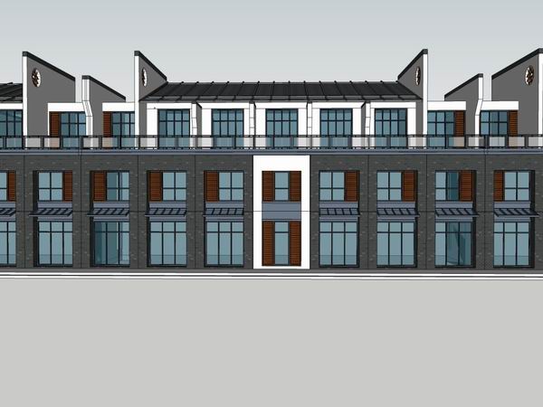 Sketchup商业模型|多层商铺，商业，中式古典风格