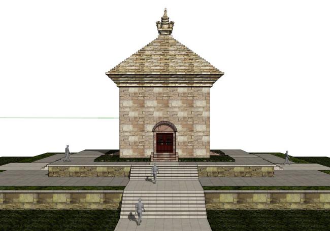 Sketchup古建筑模型|多层四门塔，中式风格，古建