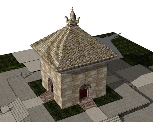 Sketchup古建筑模型|多层四门塔，中式风格，古建