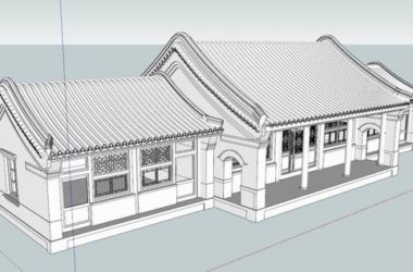 Sketchup古建筑模型|多层四合院正房，中式风格 ，古建-BIM建筑网