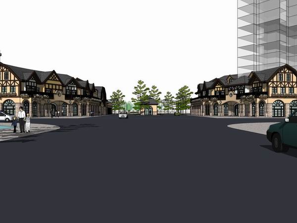 Sketchup商业模型|多层会所，商业，英式古典风格