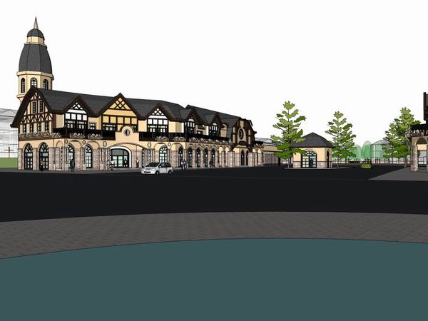 Sketchup商业模型|多层会所，商业，英式古典风格