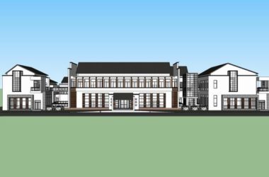 Sketchup酒店模型|多层徽派酒店，现代中式风格-BIM建筑网