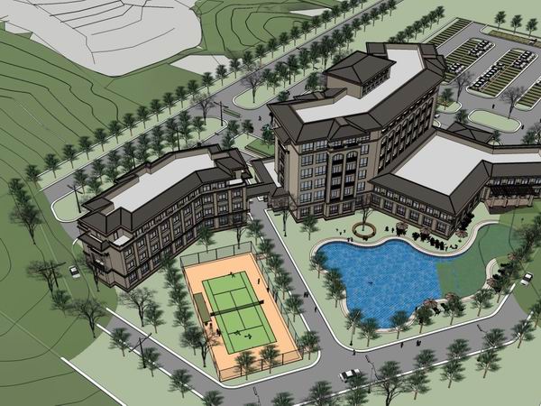 Sketchup酒店模型|高层酒店，古典风格