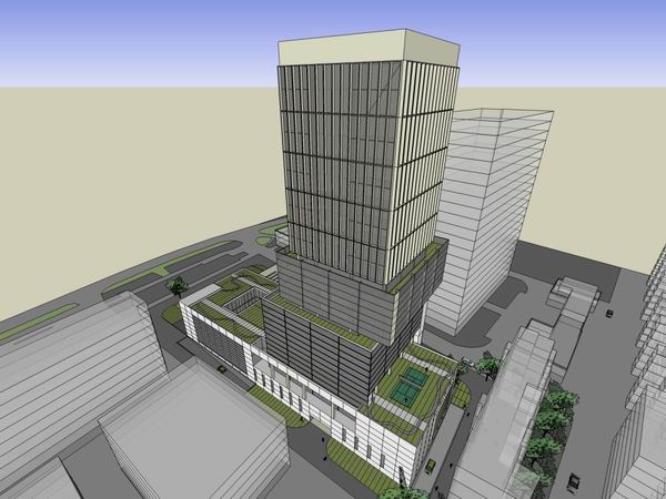 Sketchup医院模型|多高层医院，医疗，现代风格