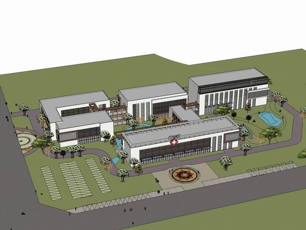 Sketchup医院模型|多层妇幼保健中心，医院医疗，现代风格